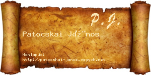 Patocskai János névjegykártya