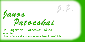 janos patocskai business card